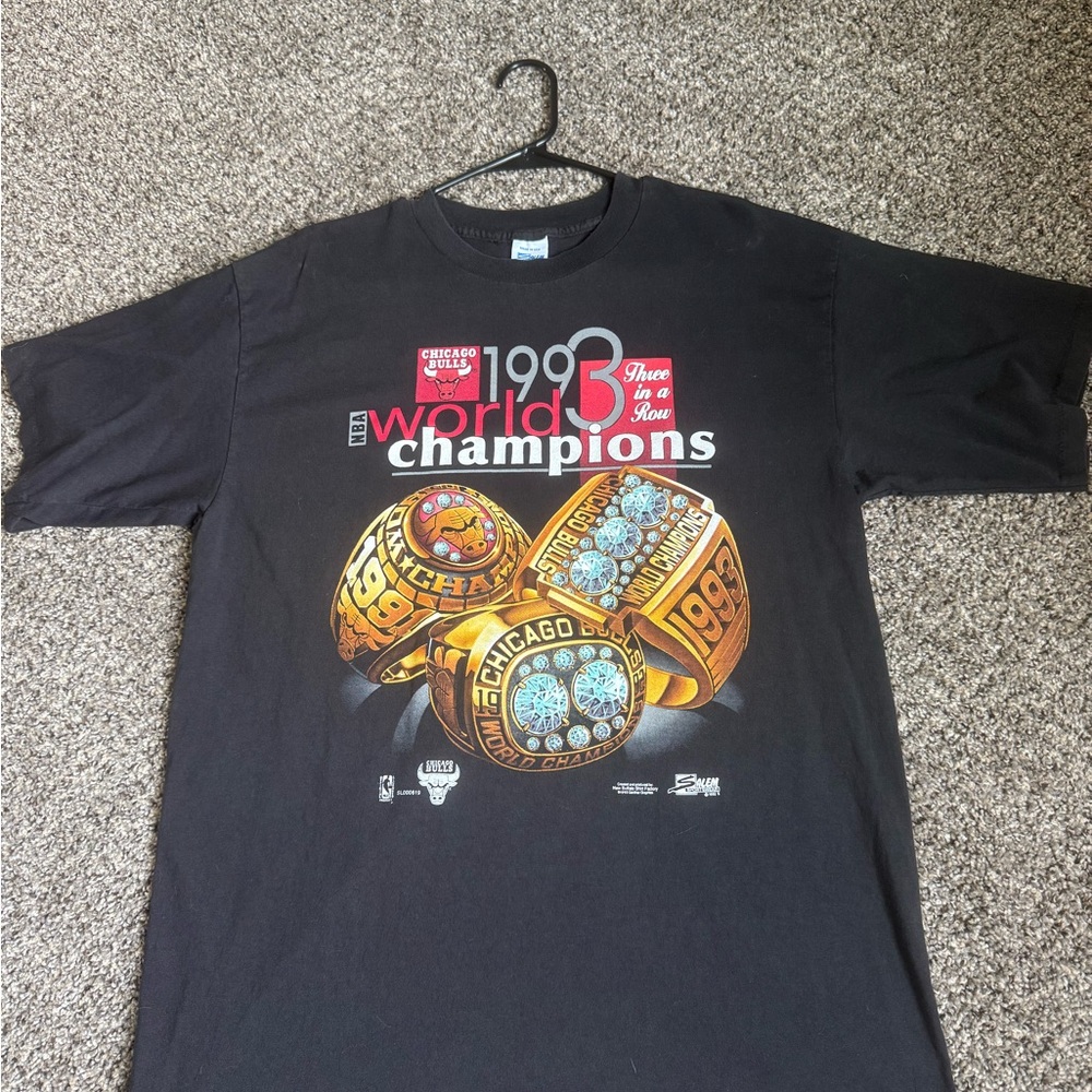 Black Chicago Bulls 1993 Champions T-Shirt